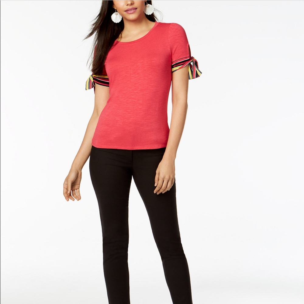 NEW!! Striped Tie-Sleeve Top